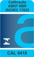 Símbolo de acreditação Cgcre: Calibração ABNT NBR ISO/IEC 17025, CAL 0418