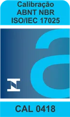 Símbolo de acreditação Cgcre: Calibração ABNT NBR ISO/IEC 17025, CAL 0418