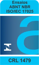 Símbolo de acreditação Cgcre: Ensaios ABNT NBR ISO/IEC 17025, CRL 1479