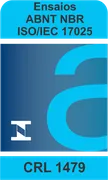 Símbolo de acreditação Cgcre: Ensaios ABNT NBR ISO/IEC 17025, CRL 1479